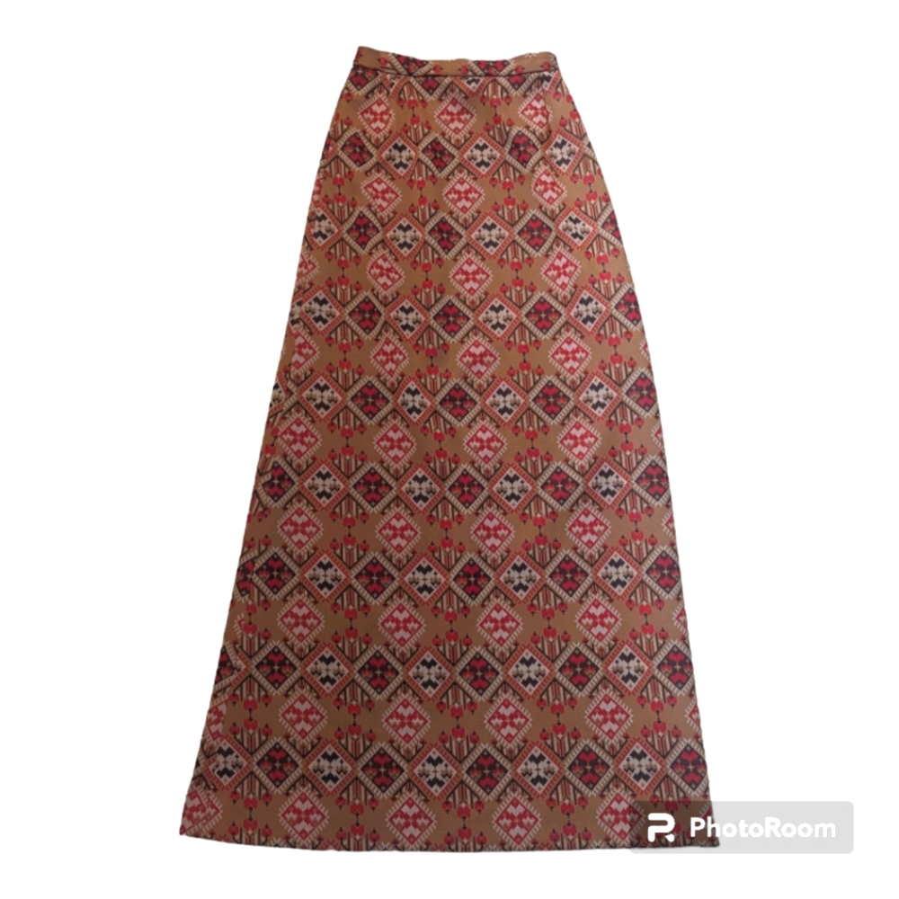 Vintage Panther Full Length Southwestern Print Skirt